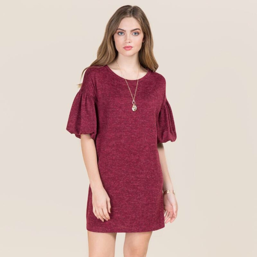Francesca’s Celena Poet Sleeve Knit Dress🌷